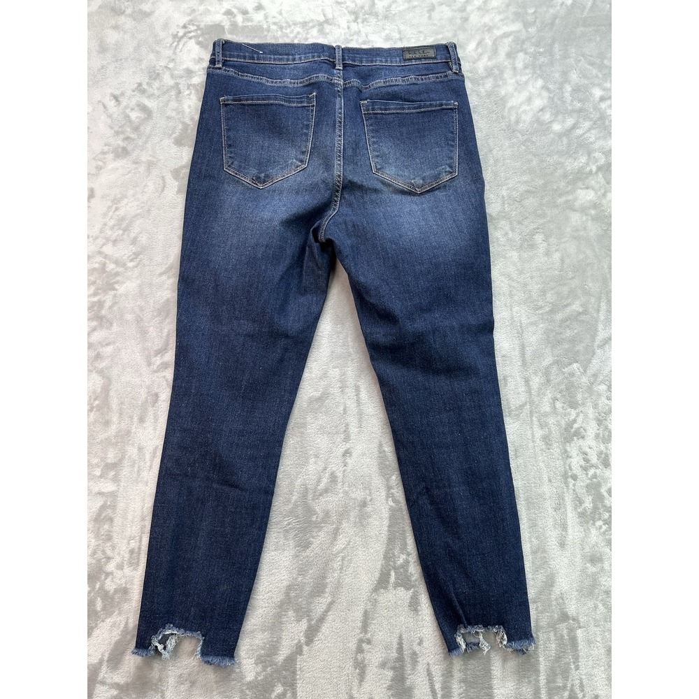 Nicole Miller Womens 10 Blue Jean Soho Ankle High Rise Skinny Stretch Whiskered - Picture 3 of 13
